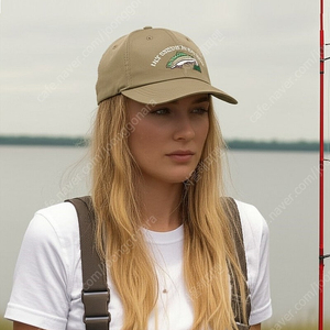 (초레어) FLY FISHING 플라이피싱 플라이 낚시 연어 빈티지 카키 볼캡 모자