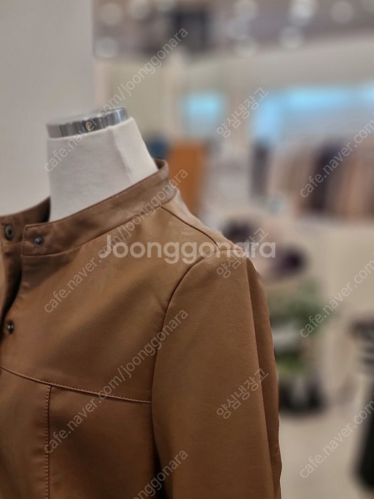 새상품.멜본 비건 에코레더 가죽 점퍼 자켓 블루종. 카...--5