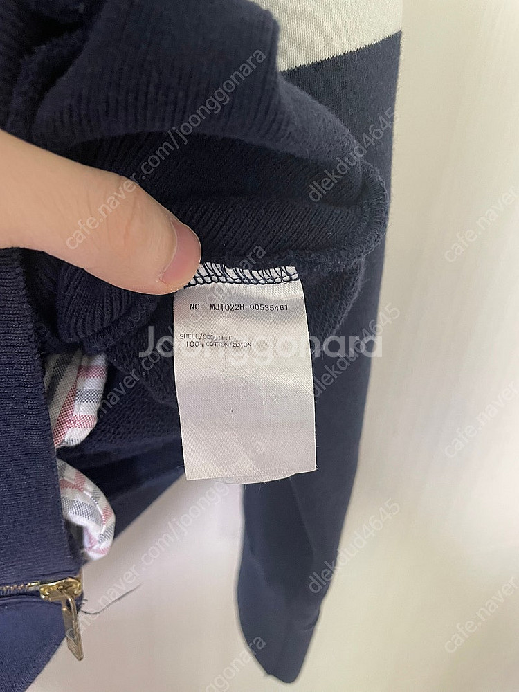 [4] 톰브라운 사선완장 금장 후드집업 네이비--7