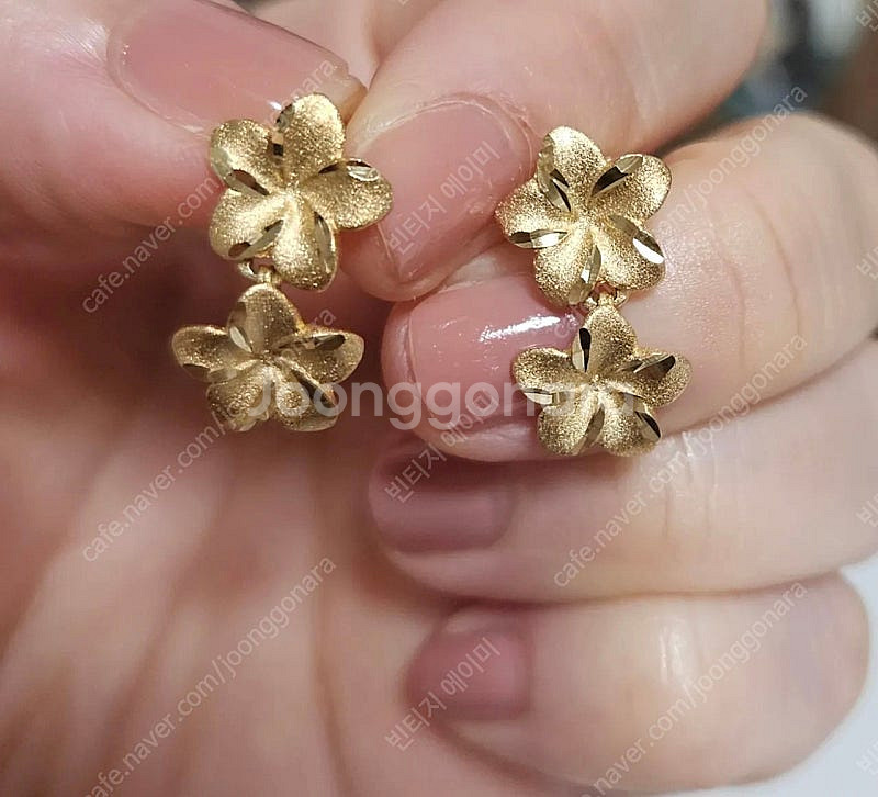 1970년대 유럽 빈티지 14k 귀걸이--3