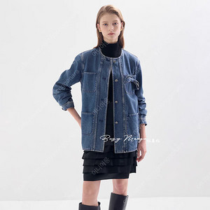 랑방 데님 라운드넥 자켓