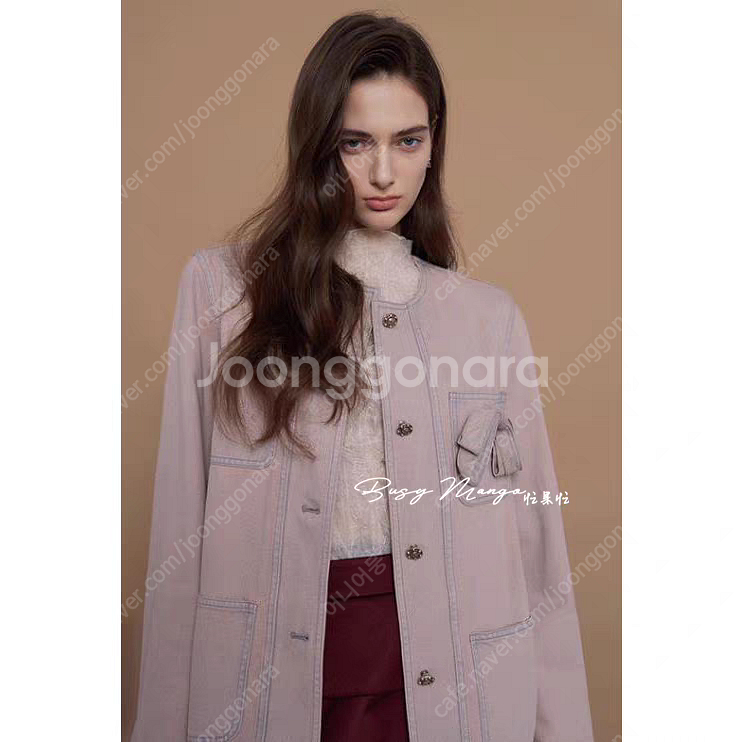 랑방 데님 라운드넥 자켓--3