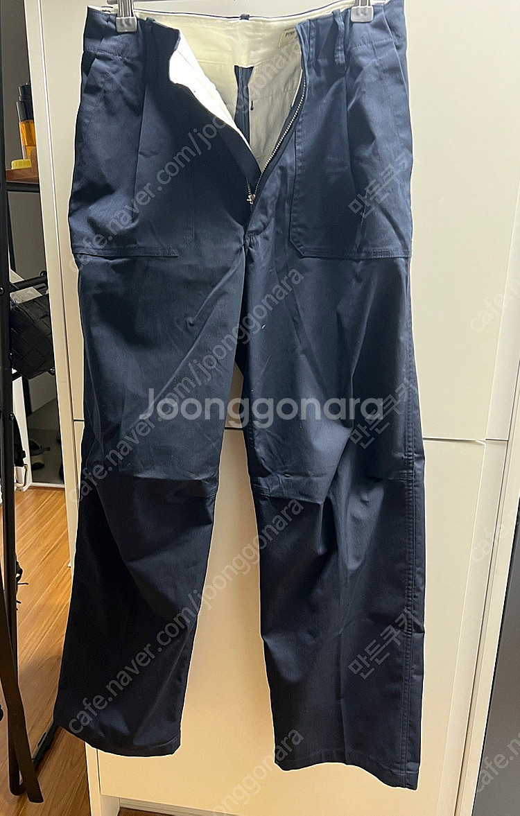 포터리 플리츠 퍼티그 팬츠 네이비 1--0