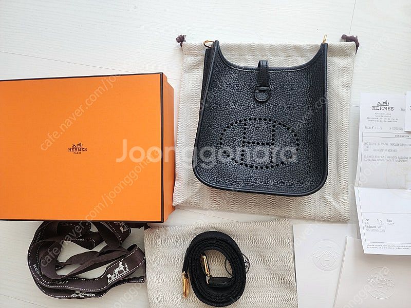 에르메스 미니에블린 미블린 블랙금장 새상품--1