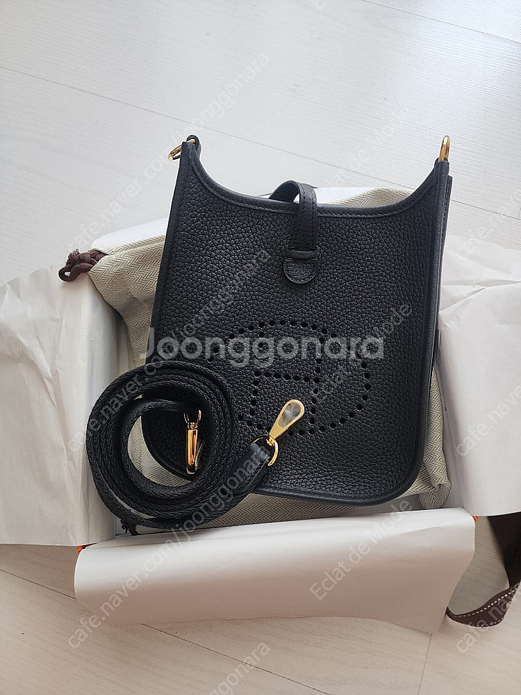 에르메스 미니에블린 미블린 블랙금장 새상품--6