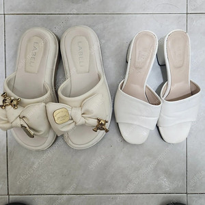 LABELI 슬리퍼 / NUDA 흰색 굽슬리퍼