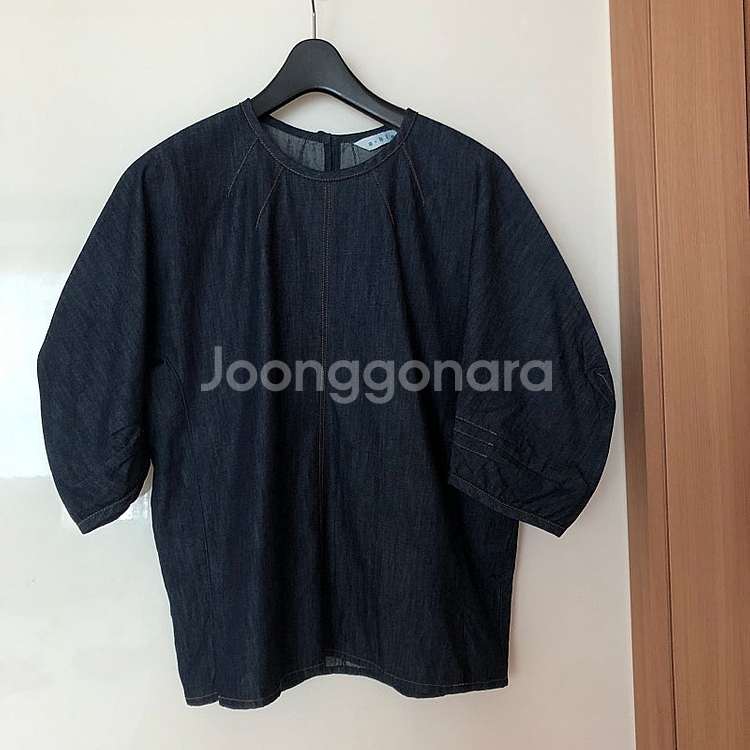 제평 에이블 데님 청 블라우스 올드머니룩 하객룩 출근룩 결혼식 타임마인스타일--3