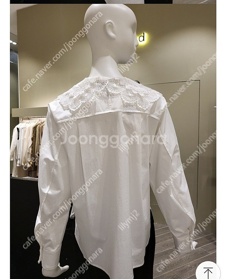 오즈세컨 레이스카라 셔츠 블라우스--1