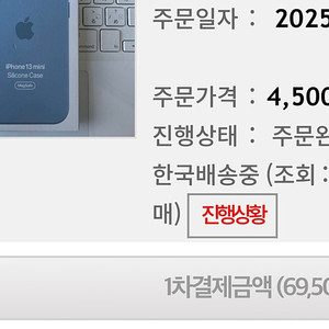 아이폰 13mini 정품 실리콘케이스 블루포그