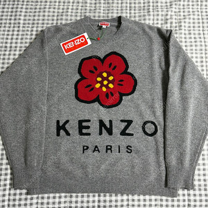 (M) Kenzo 겐조 보케 플라워 울 니트 그레이