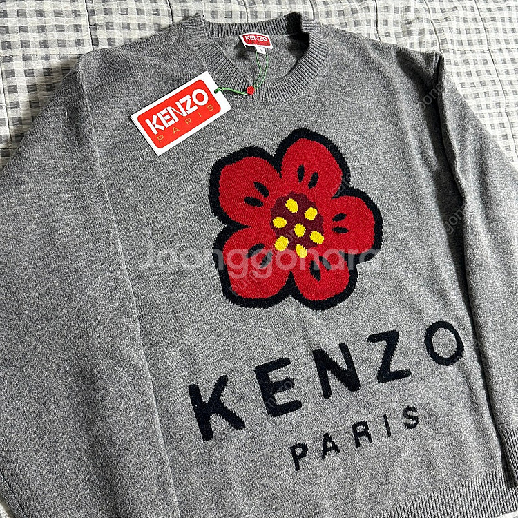 (M) Kenzo 겐조 보케 플라워 울 니트 그레이--1
