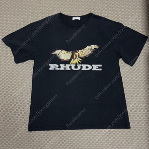 (M) Rhude 루드 이글 빈티지 워싱 반팔티 블랙