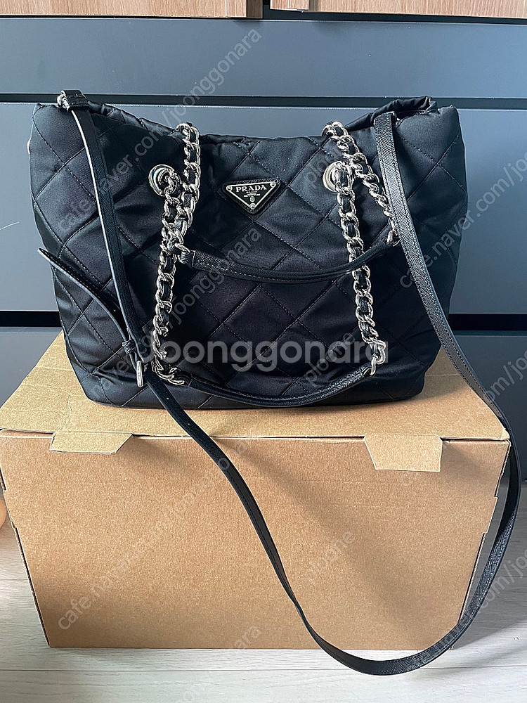프라다 1BG740 포코노 퀼팅 체인 쇼퍼백--0