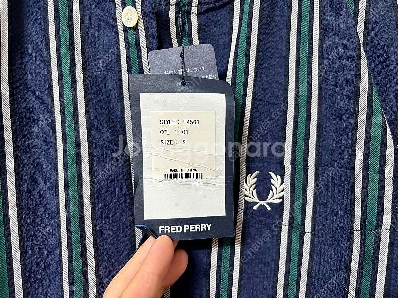 프레드페리 셔츠 자켓 시보리 90~95 새제품--3