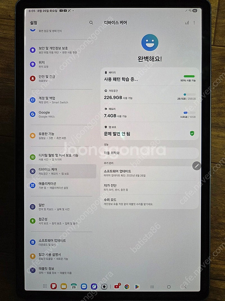 갤럭시 탭S10 플러스 WiFi 256GB 문스톤그레이 색상--9