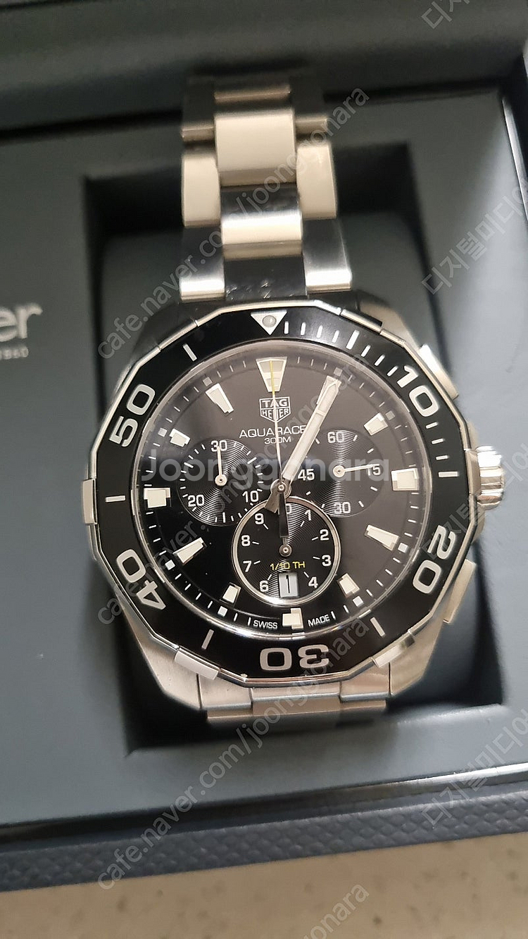 태크호이어 아쿠아레이서 CAY111A 43mm 블랙--0