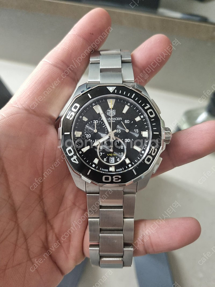 태크호이어 아쿠아레이서 CAY111A 43mm 블랙--4