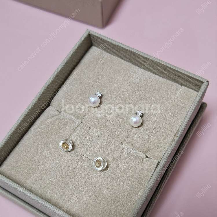 14k 아코야 해수진주 랩다이아몬드 귀걸이--5