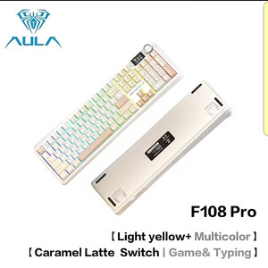 독거미 Aula 108 pro (미개봉) 캬라멜 라떼축 옐로우