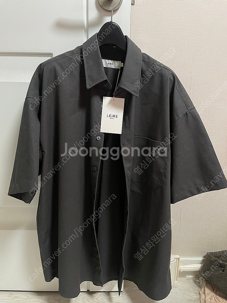 (새상품) 르아르 린넨 포켓 오버핏 반팔 셔츠 차콜 m...--1
