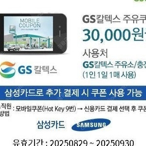 gs주유권 3만원 삼카 결제 시