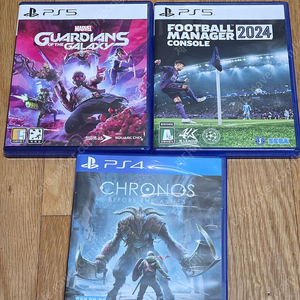 PS5/PS4게임 3종 일괄팝니다. (풋볼매니저2024/가디언즈 갤럭시/크로노스애쉬)