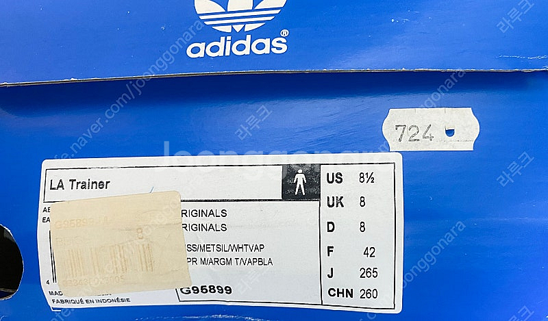 새상품 아디다스 LA 트레이너 스니커즈 G95899--1