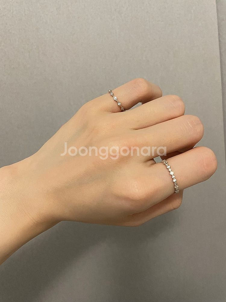 실버925 레이어드 가드링 반지--0