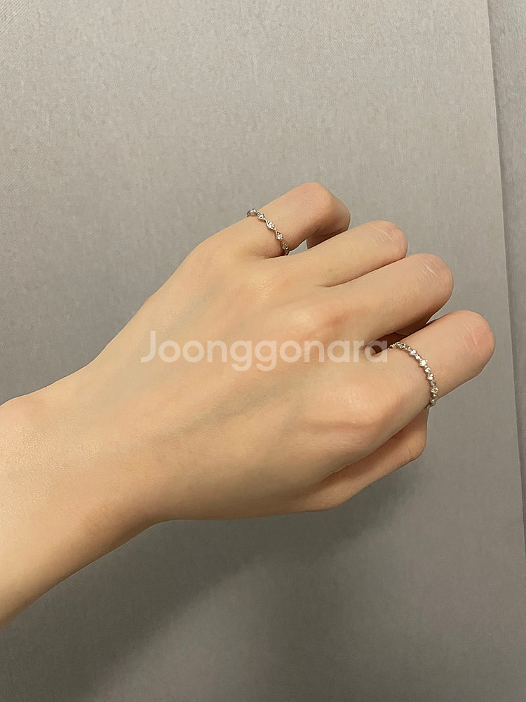 실버925 레이어드 가드링 반지--1