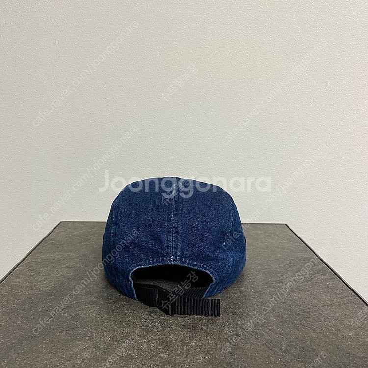 슈프림 워시드 데님 레드 박스로고 캠프캡 모자--3