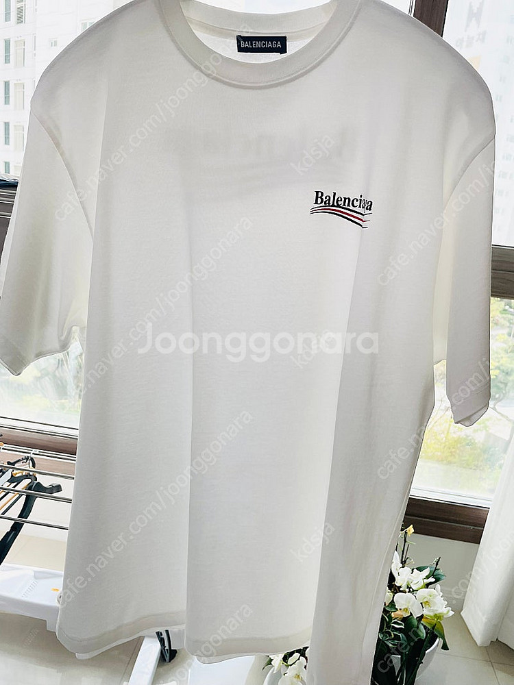 (백화점 정품) 발렌시아가 웨이브로고 반팔--1