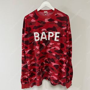 [XL] 베이프 2008 OG 스와로브스키 레드 카모 롱슬리브 판매합니다