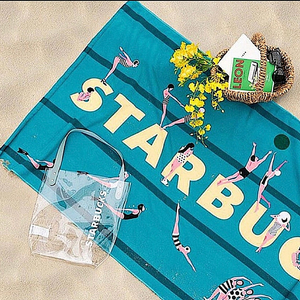 스타벅스 비치티월+비치백 세트