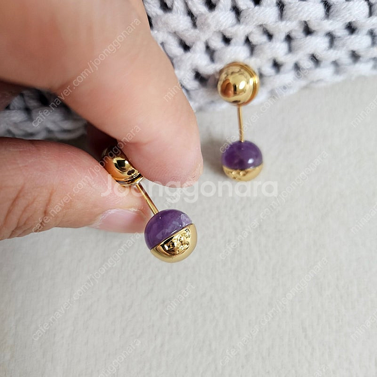 토리버치 Toryburch 보라색 귀걸이--3