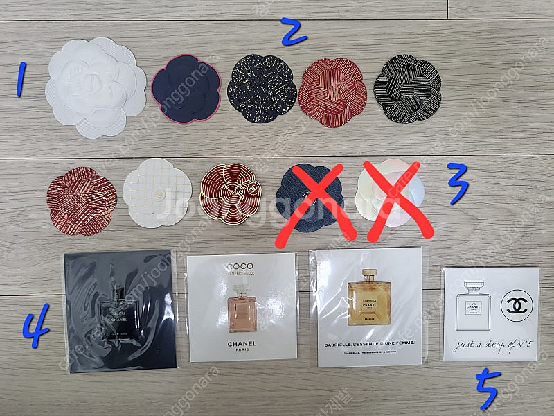 정품) 새상품 샤넬 까멜리아 및 향수 스티커 (코스메틱)--0