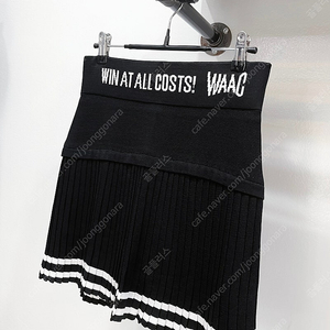 (64~67/2사이즈) 왁 블랙 허리밴딩 골프 플리츠 니트스커트 큐롯