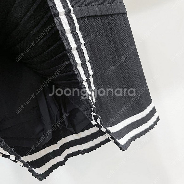 (64~67/2사이즈) 왁 블랙 허리밴딩 골프 플리츠 니트스커트 큐롯--3