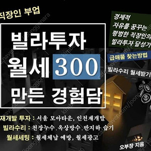 직장인부업, 빌라투자 월세300만들기