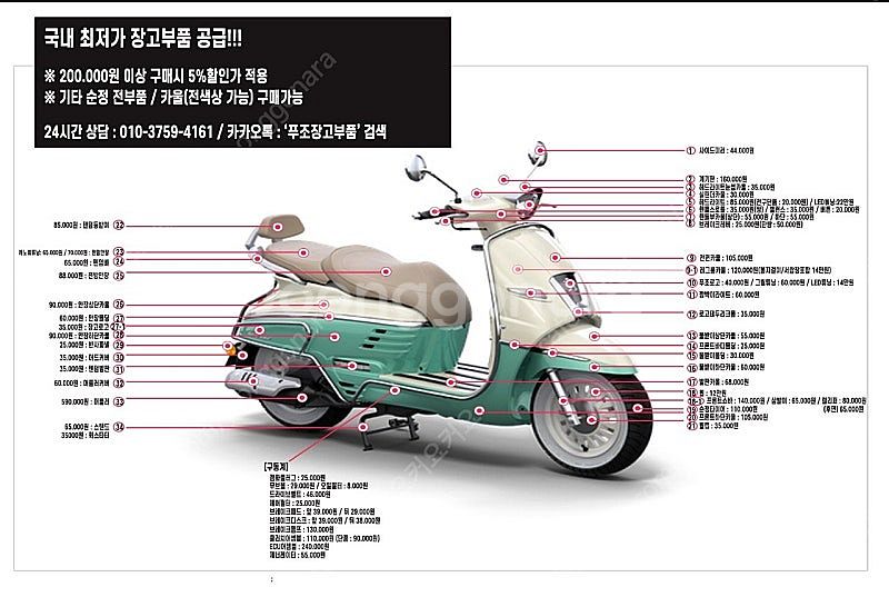 푸조장고 전체부품(전색상,전연식) 팝니다 (배송비무료)--0