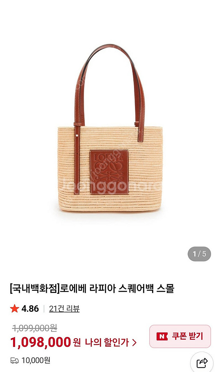 로에베 라피아 스퀘어백--5