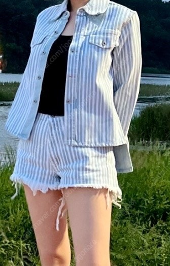 오프화이트 19ss 데님 셋업 (데님자켓,숏팬츠)--8