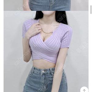 에이블리 체인 골지 크롭니트티
