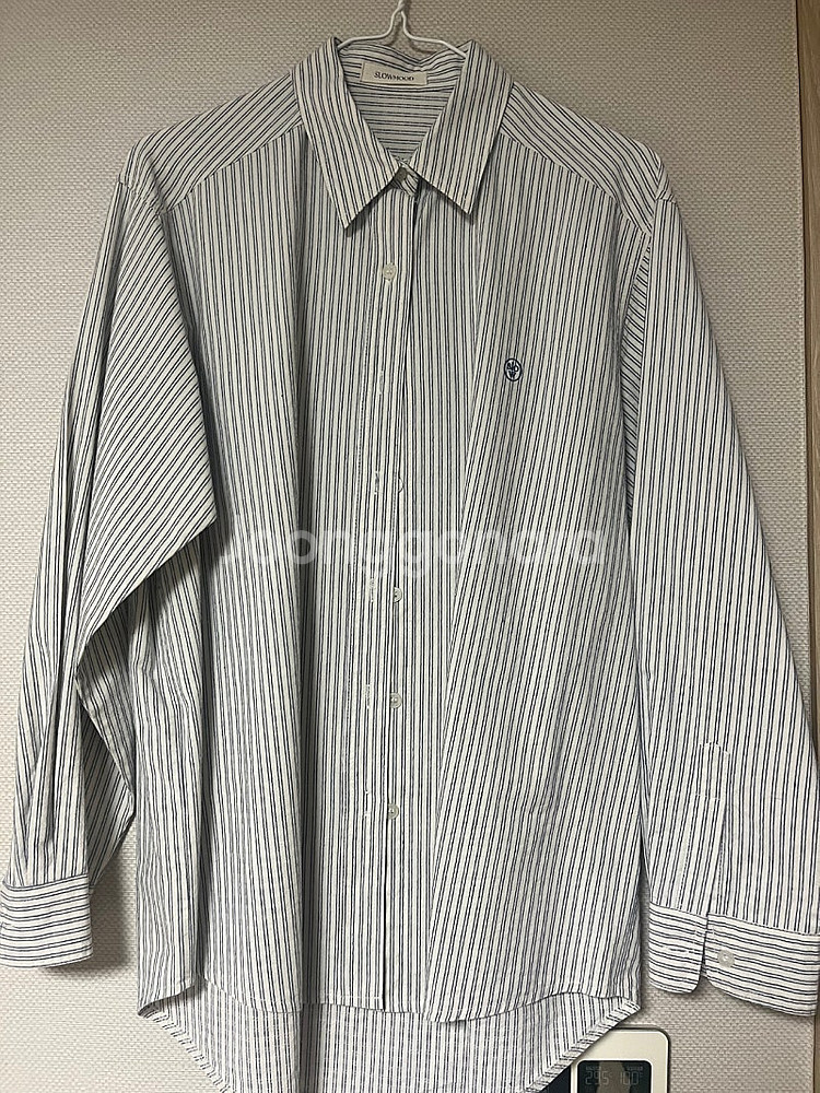 슬로우앤드 포드 스트라이프 자수셔츠--1