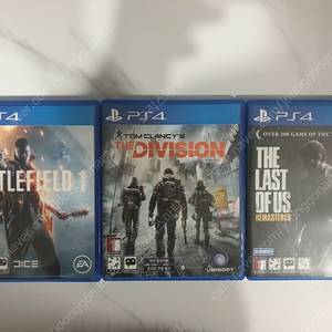 ps4 게임 시디 3장 일괄 2만(배틀필드1, 더디비전1, 라스트오브어스1)