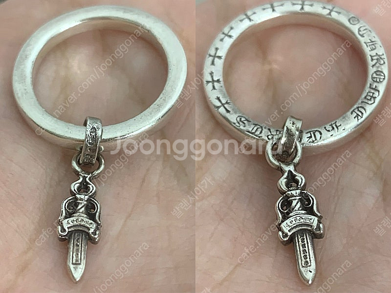 [US 7.5] 크롬하츠 대거 스택 링 반지--4