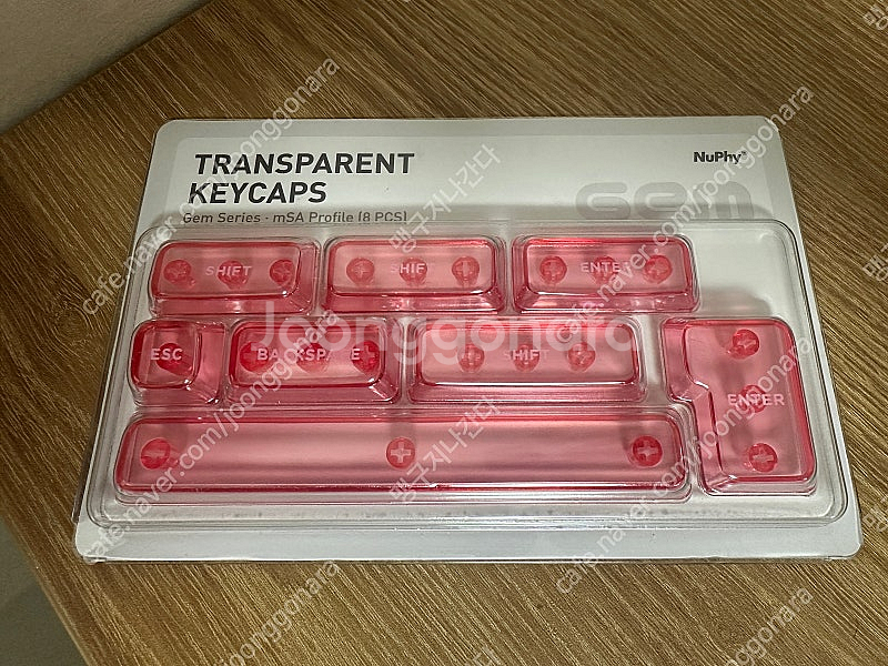 [누피] Nuphy 투명 키캡 mSA 8키 잉카로즈 판...--0