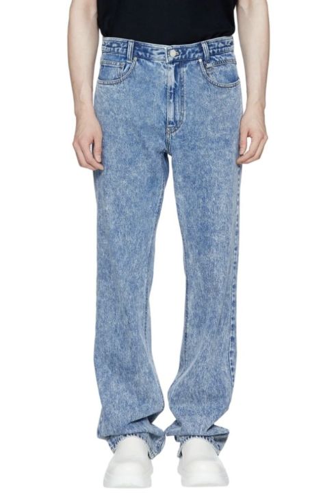 105,38)타임옴므 린넨 자켓,우영미 블루 워싱 롱 데님 팬츠 이미지