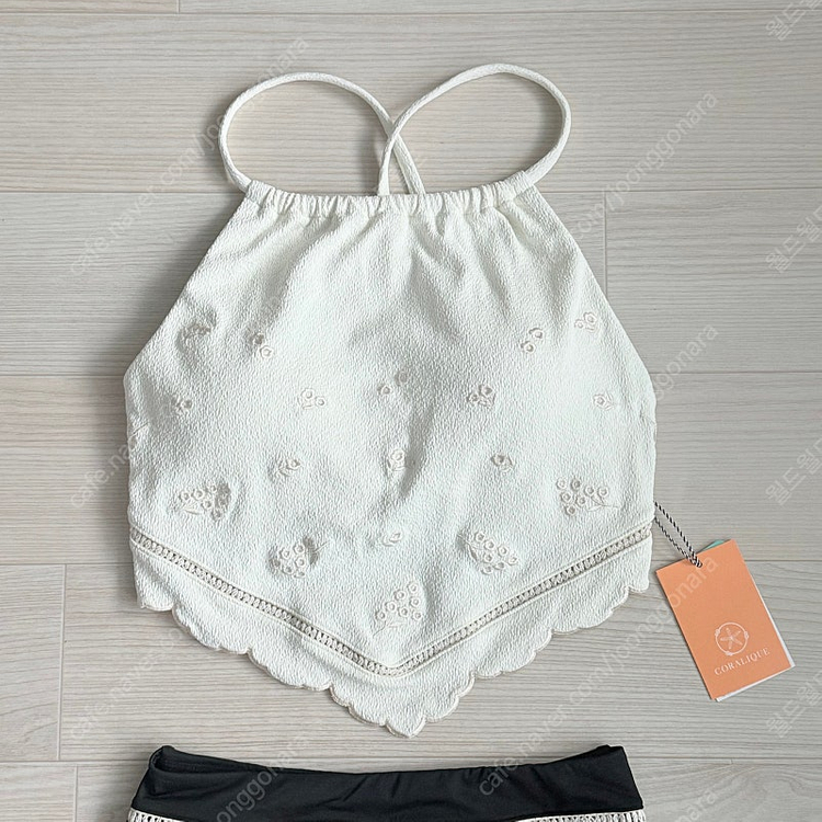 (새상품) 코랄리크 플로럴 홀터넥 비키니 아이보리 S 이미지