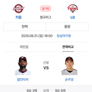 엘지키움 8월31일 307블럭 2연석