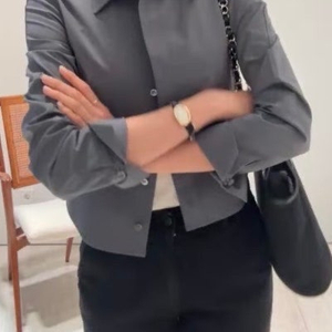 시에 클레어 라인 셔츠 애쉬챠콜 S